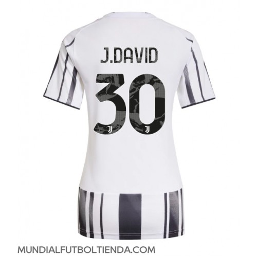 Camiseta Juventus Jonathan David #30 Primera Equipación Replica 2025-26 para mujer mangas cortas Camiseta Juventus Jonathan David #30 Primera Equipación Replica 2025-26 para mujer mangas cortas
